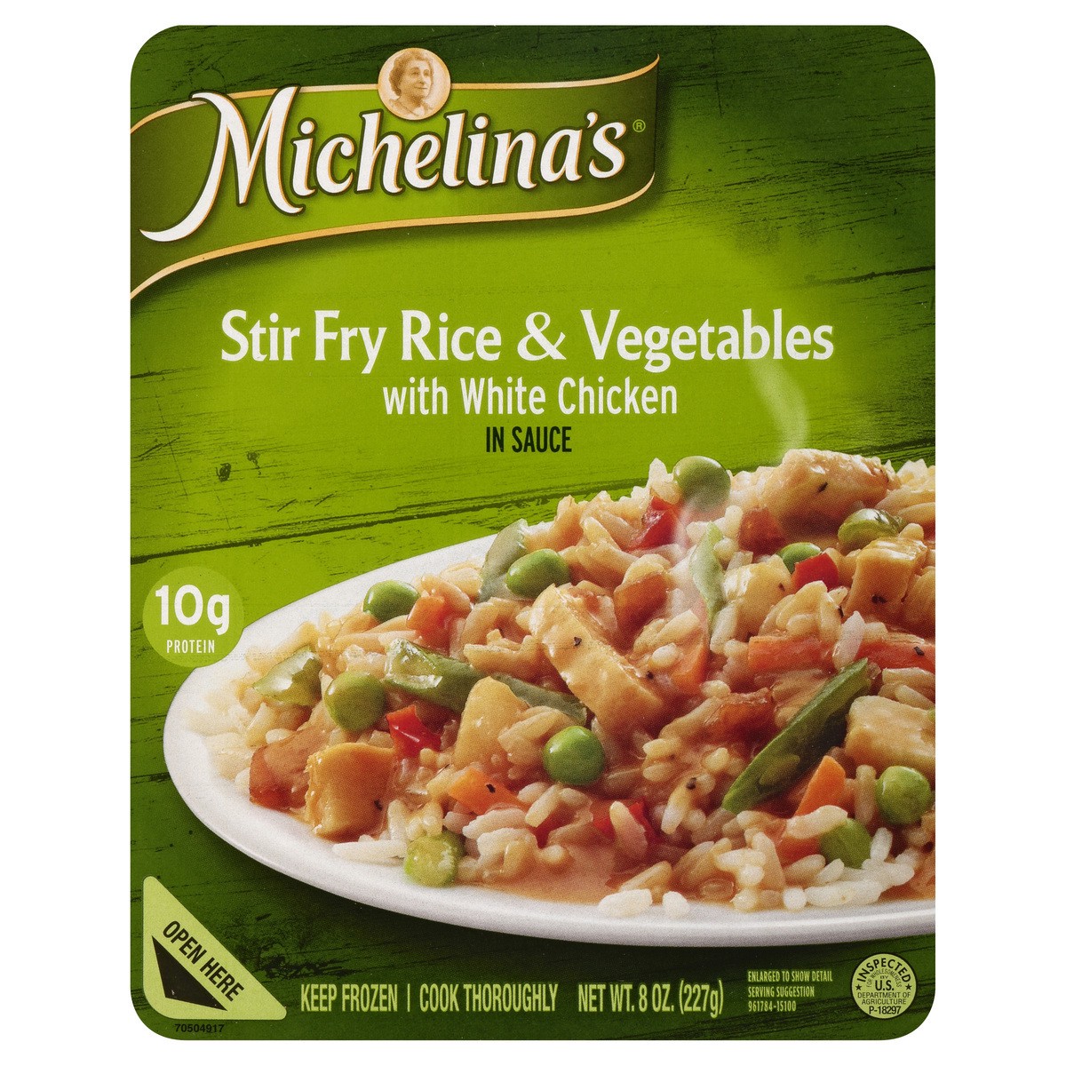 slide 1 of 10, Michelina's Stir Fry Rice & Vegetables with White Chicken, 8 oz