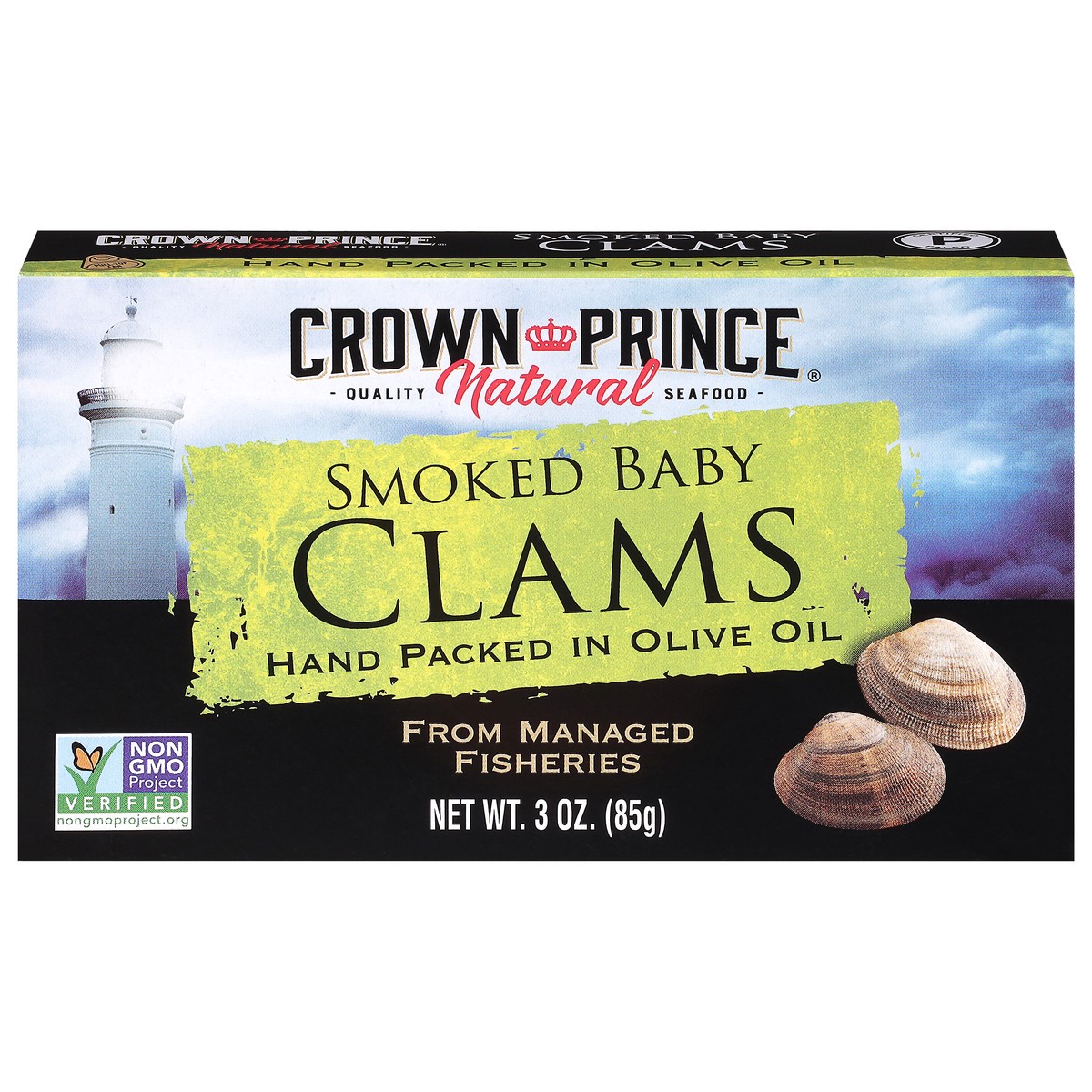 slide 1 of 4, Crown Prince Natural Smoked Baby Clams 3 oz, 3 oz