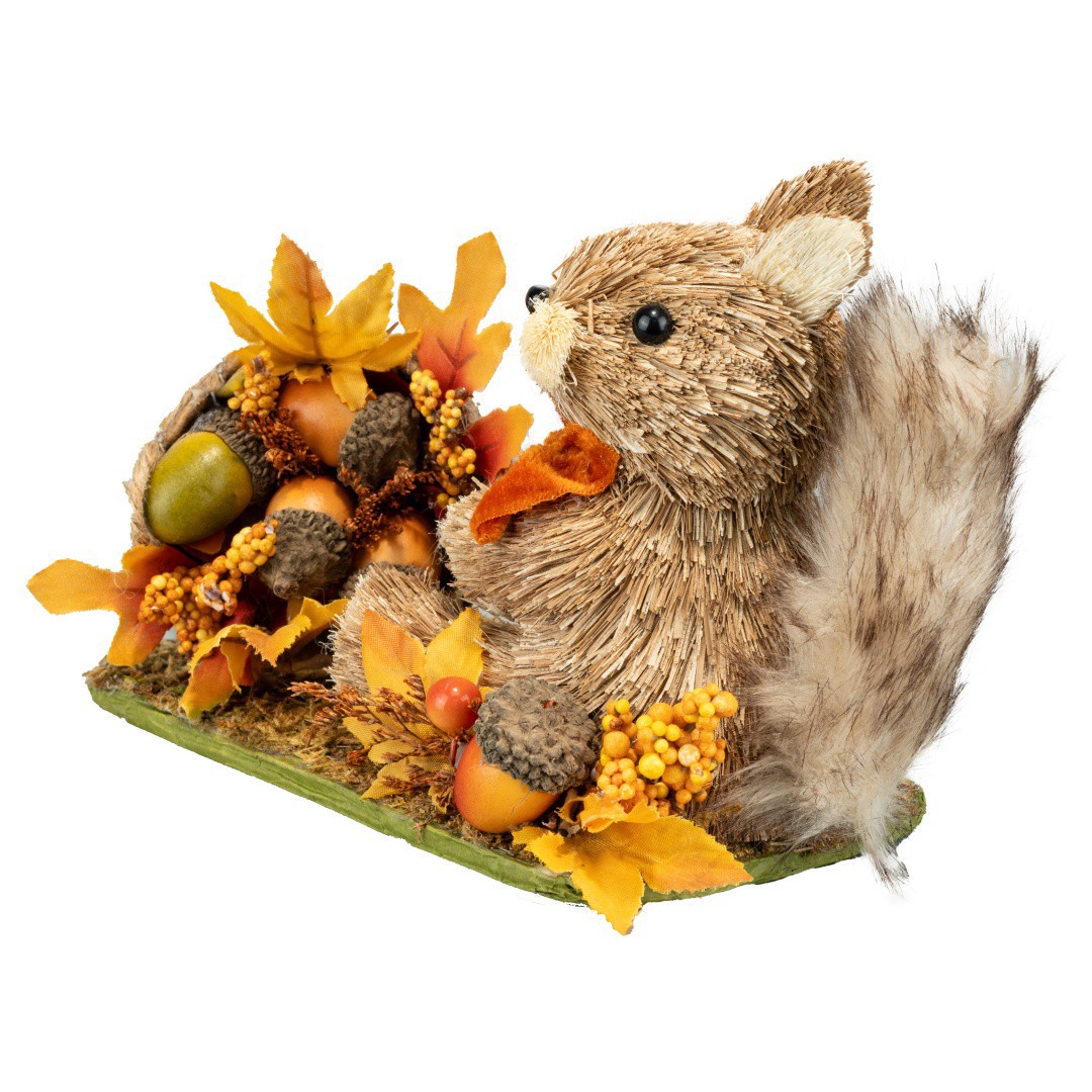 slide 2 of 3, 8" Squirrel With Acorn Basket Natural Decor By Ashland, 8 in