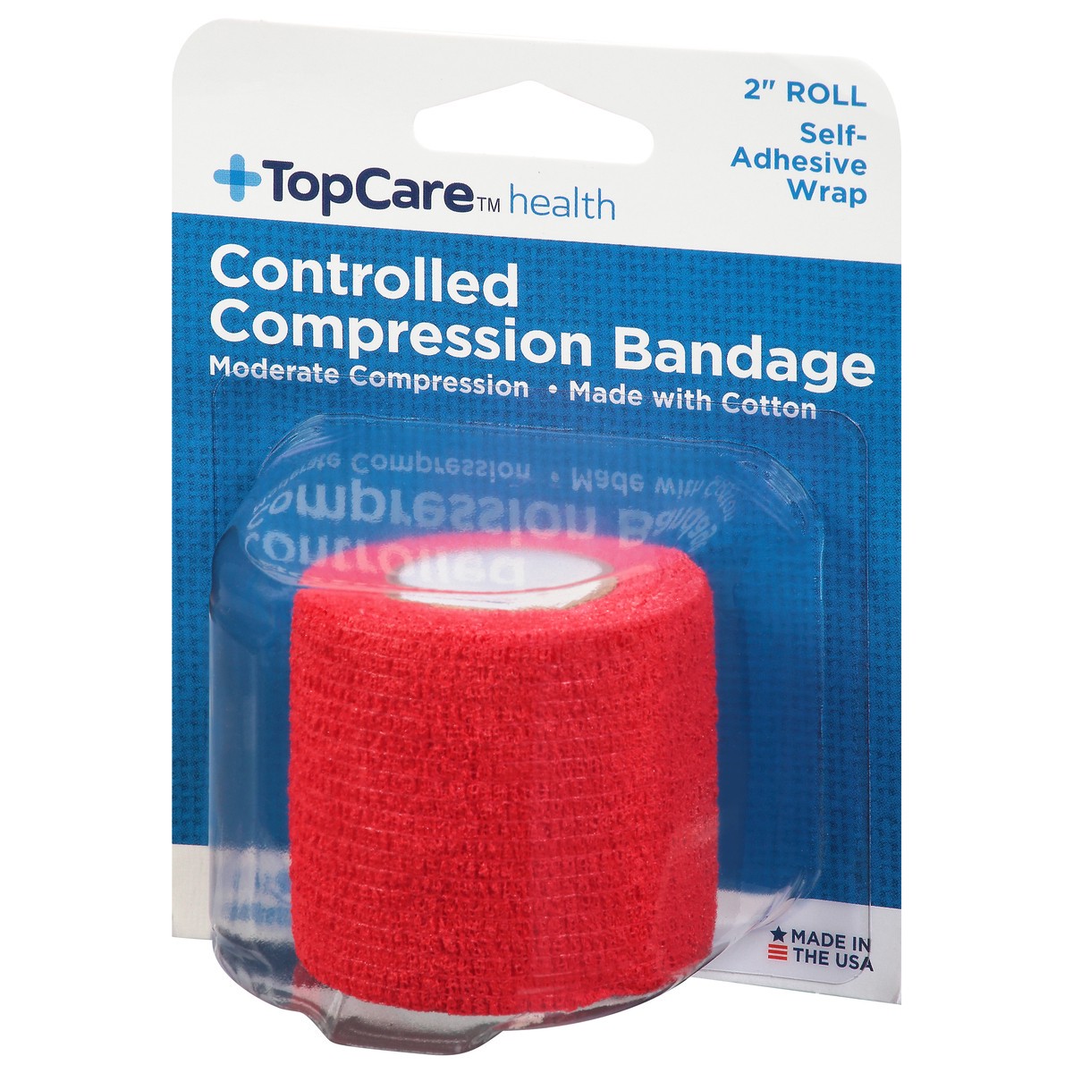 slide 8 of 9, TopCare Health Red Unstretched Controlled Compression Bandage 1 ea, 1 ct