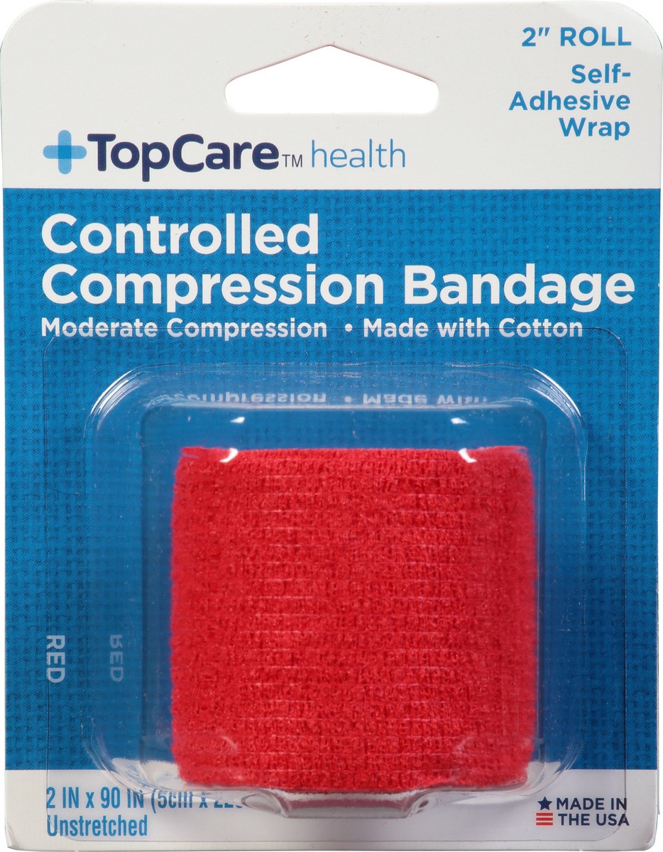 slide 4 of 9, TopCare Health Red Unstretched Controlled Compression Bandage 1 ea, 1 ct