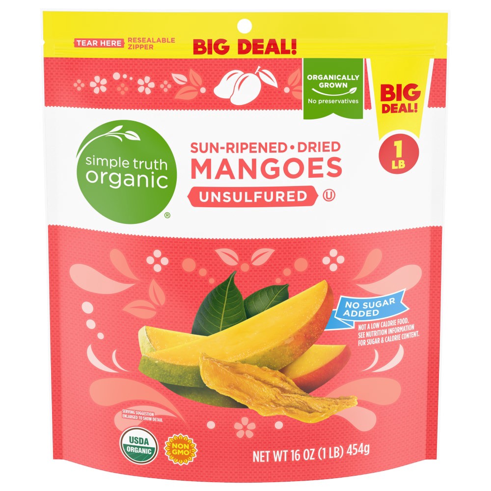 slide 1 of 2, Simple Truth Organic Sun Ripened Unsulfured Dried Mangoes - 16 oz, 16 oz