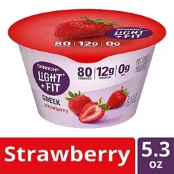 Light + Fit Greek Strawberry Nonfat Gluten-Free Yogurt - 5.3 Oz