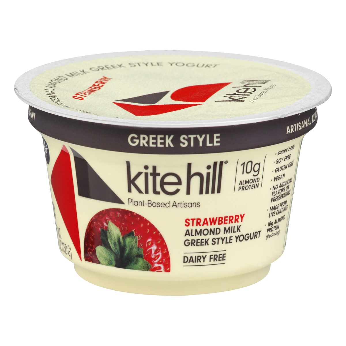 slide 1 of 1, Kite Hill Strawberry Greek Style Almond Milk Yogurt, 5.3 oz