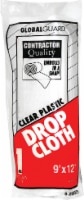 slide 1 of 1, Z-Pro Global Guard Plastic Drop Cloth - Clear, 9 ft x 12 ft