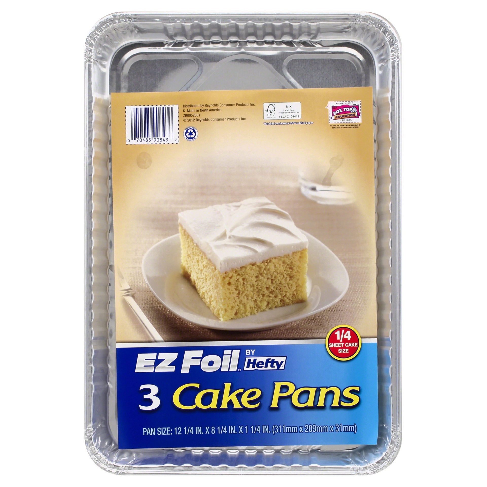 slide 1 of 4, EZ Foil Oblong Cake Pan, 3 ct