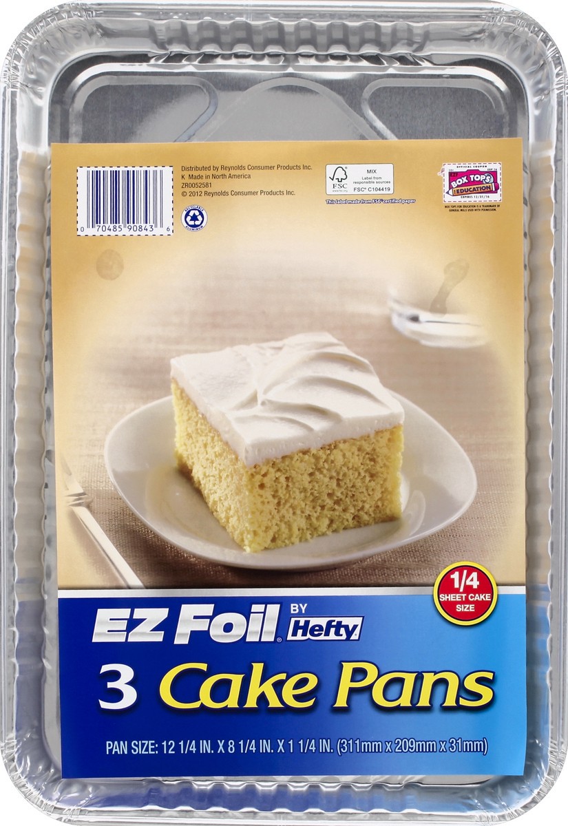 slide 1 of 4, EZ Foil Oblong Cake Pan, 3 ct