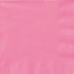 Unique Industries Hot Pink 2-Ply Beverage Napkin