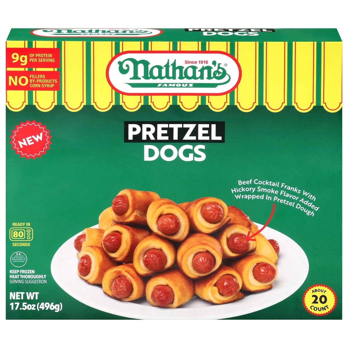 slide 4 of 4, Nathan's Famous Pretzel Dogs 17.5 oz, 17.5 oz