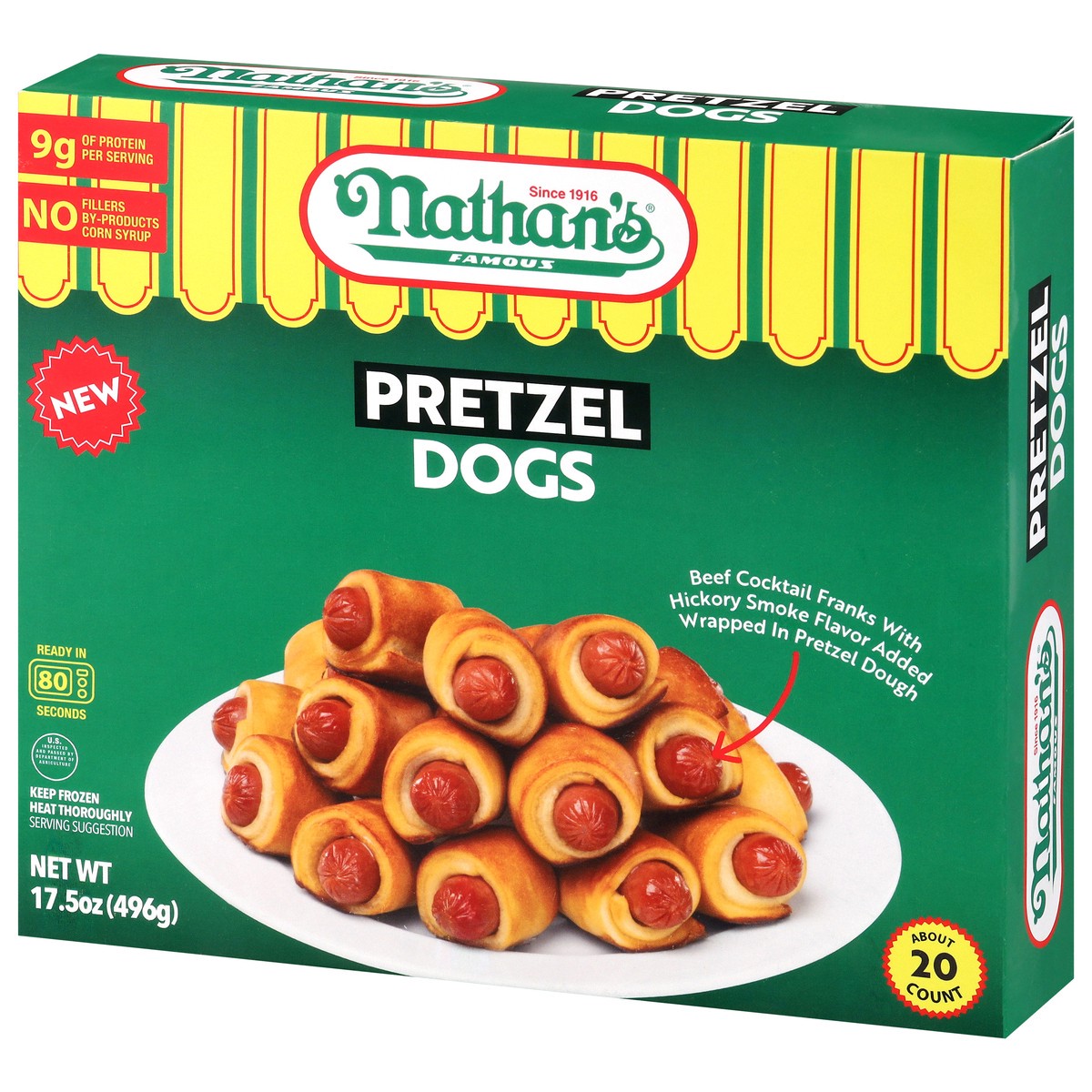 slide 2 of 4, Nathan's Famous Pretzel Dogs 17.5 oz, 17.5 oz