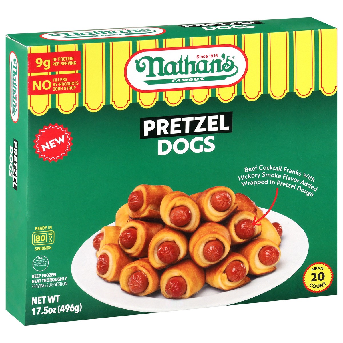 slide 3 of 4, Nathan's Famous Pretzel Dogs 17.5 oz, 17.5 oz