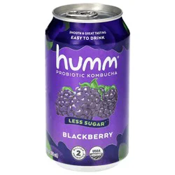 Humm Probiotic Less Sugar Blackberry Kombucha 12 fl oz