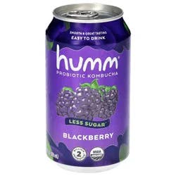Humm Less Sugar Blackberry Probiotic Kombucha 12 fl oz
