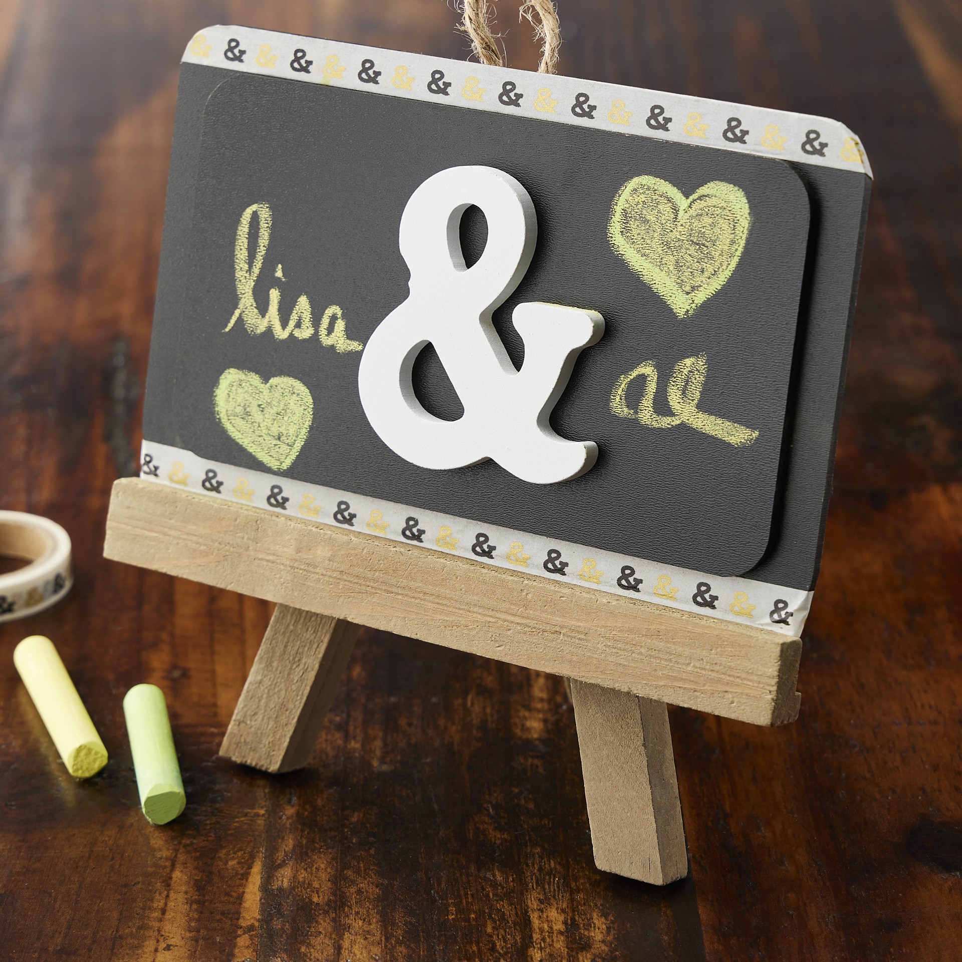 slide 2 of 5, 6.6" Chalkboard With Easel By Make Market, 6.6 in x 6.4 in