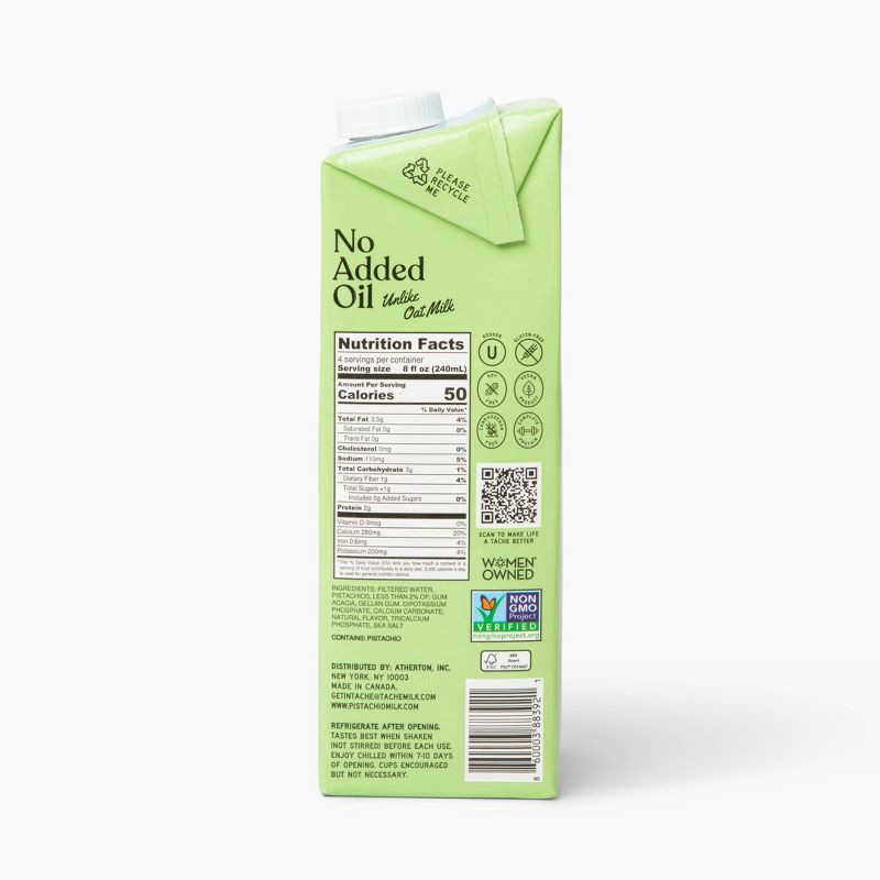 slide 3 of 3, Tache Barista Unsweetened Pistachio Milk - 32fl oz, 32 fl oz