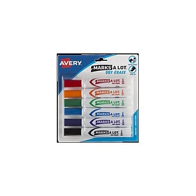 slide 1 of 1, Avery Marks-a-lot Dry Erase Markers, 6 ct