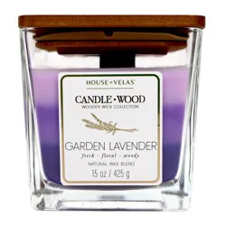 House of Velas Garden Lavender Scented Wooden Wick Candle