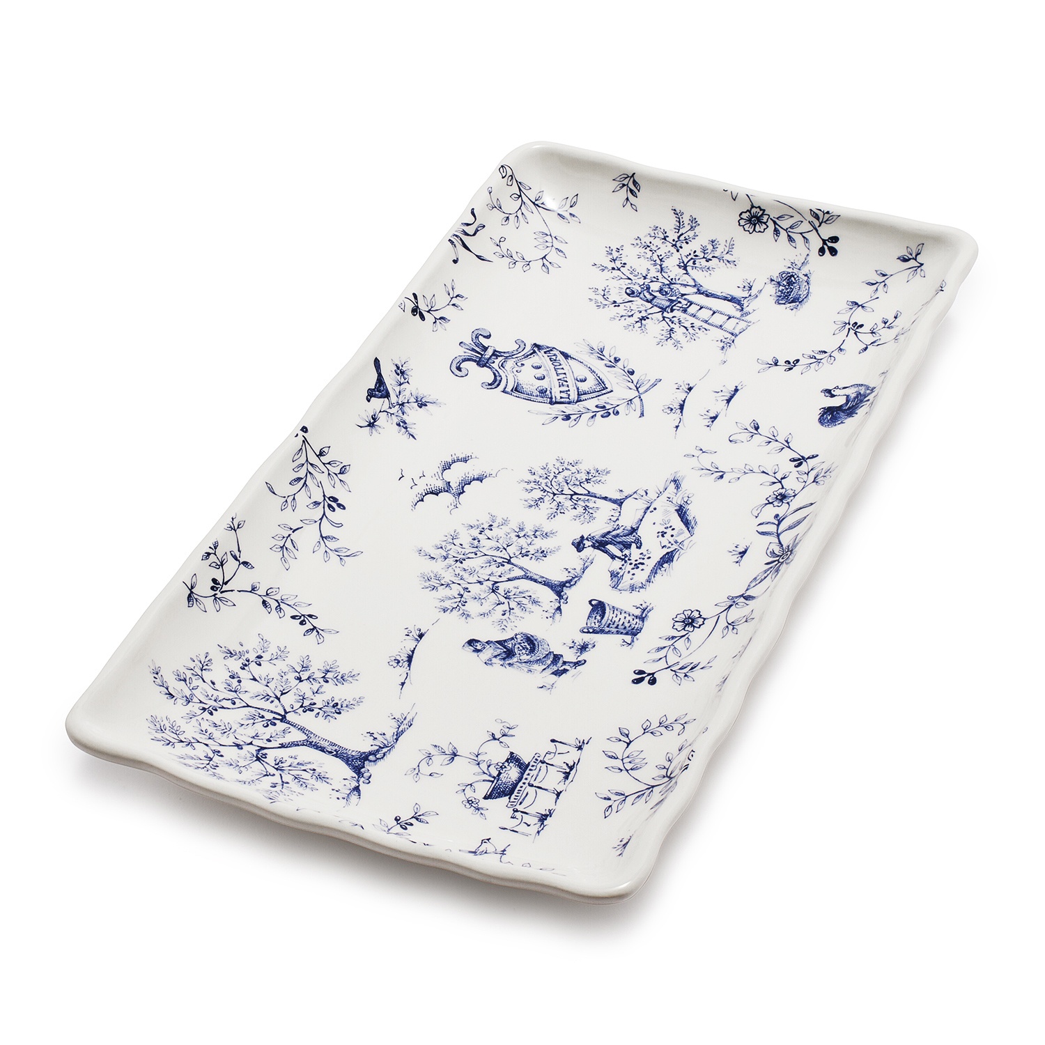 slide 1 of 1, Sur La Table Toscana Rectangular Platter, Blue, 1 ct