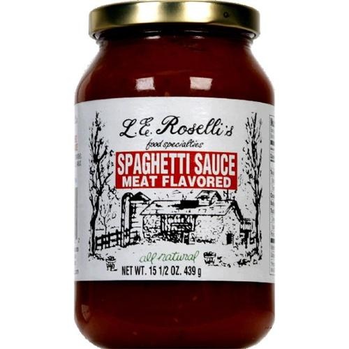 slide 1 of 1, L.E. Roselli's Spaghetti Sauce Meat Flavored, 15 oz