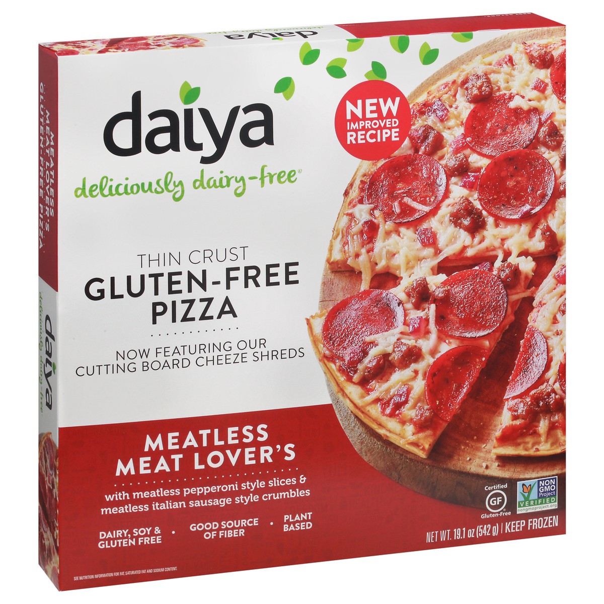 slide 2 of 9, Daiya Dairy Free Meatless Meat Lover's Gluten Free Pizza - 19.1 oz, 19.1 fl oz