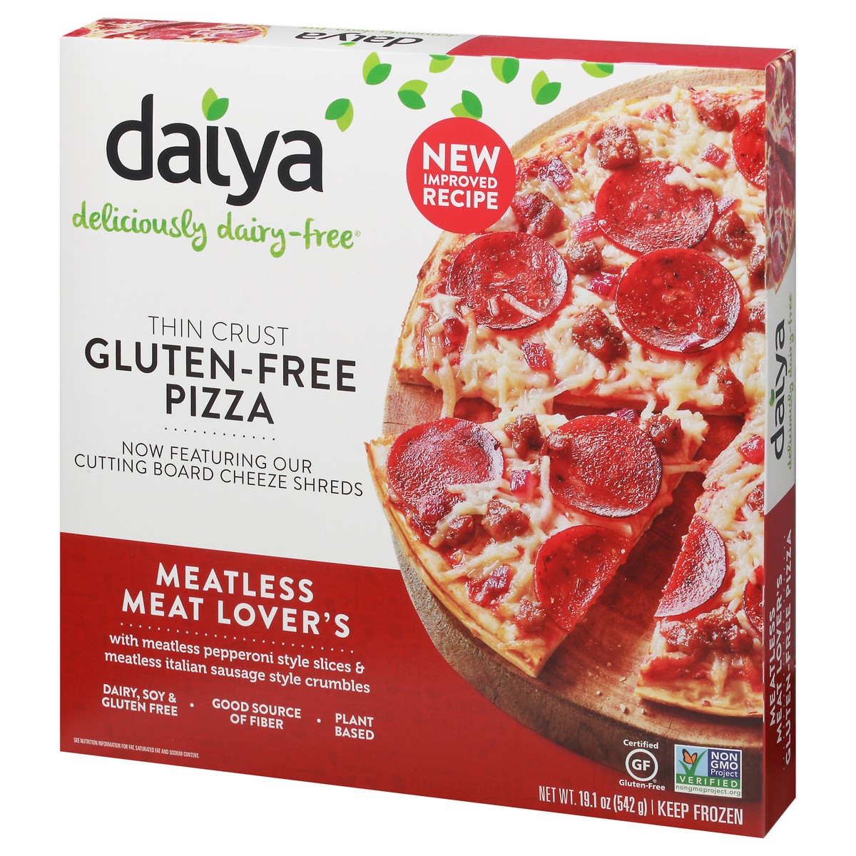 slide 3 of 9, Daiya Dairy Free Meatless Meat Lover's Gluten Free Pizza - 19.1 oz, 19.1 fl oz