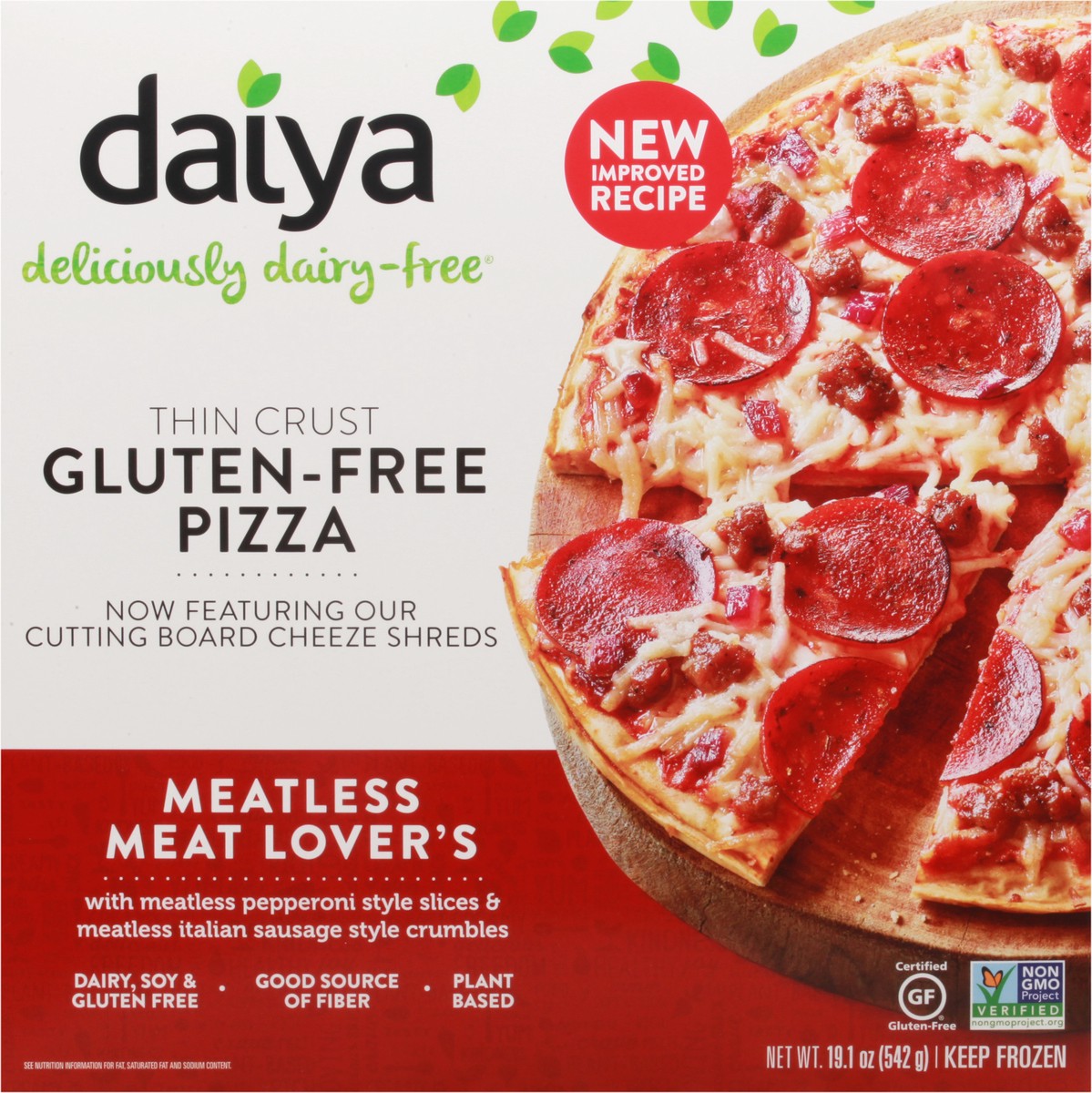 slide 6 of 9, Daiya Dairy Free Meatless Meat Lover's Gluten Free Pizza - 19.1 oz, 19.1 fl oz