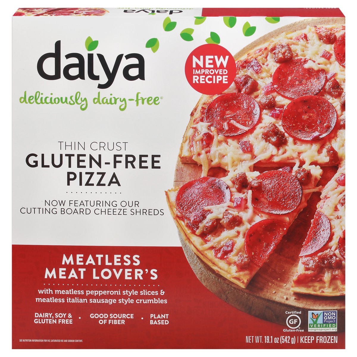slide 1 of 9, Daiya Dairy Free Meatless Meat Lover's Gluten Free Pizza - 19.1 oz, 19.1 fl oz