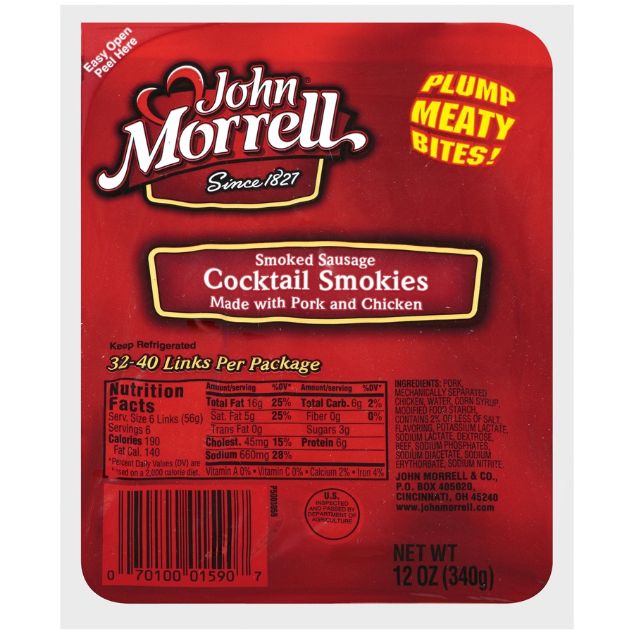 slide 1 of 2, John Morrell Cocktail Smokies, 12 oz