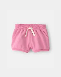 Baby Girl French Terry Shorts - Pink, 6M
