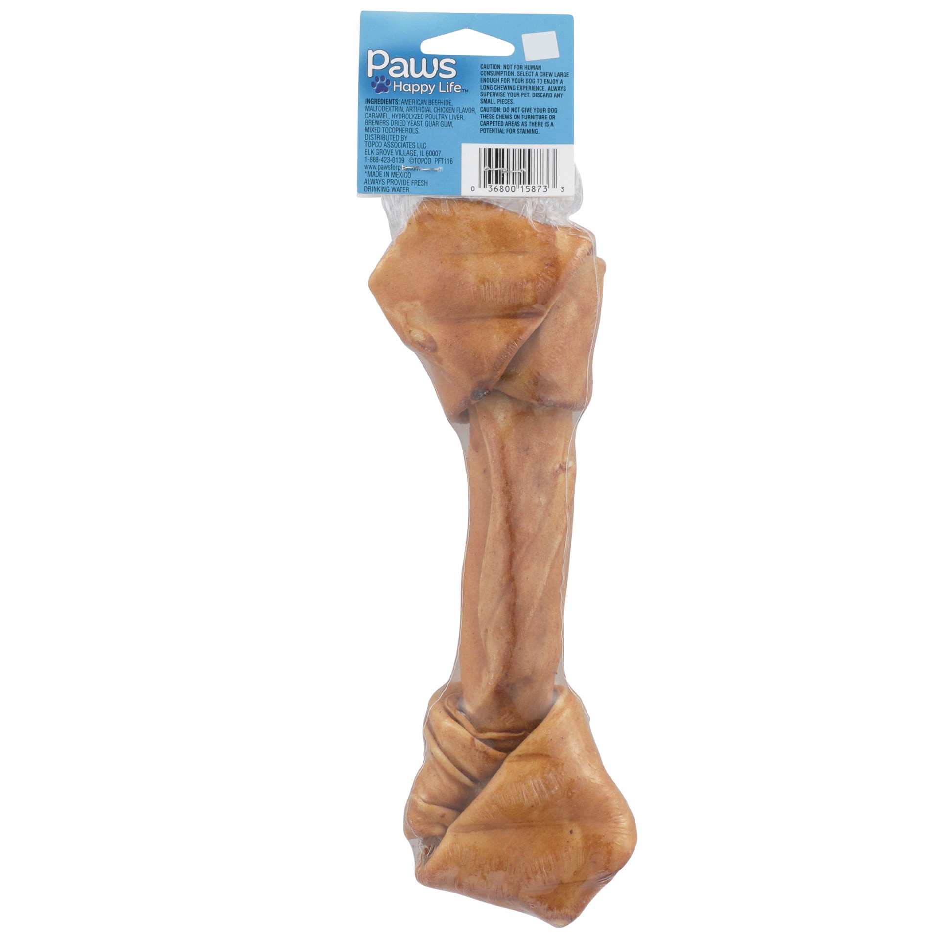 slide 2 of 6, Paws Happy Life Beefhide Bone, 1 ct