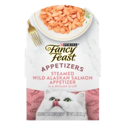 Purina Fancy Feast Appetizers Lickable Grain Free Wet Cat Food Topper Wild Alaskan Salmon Appetizer