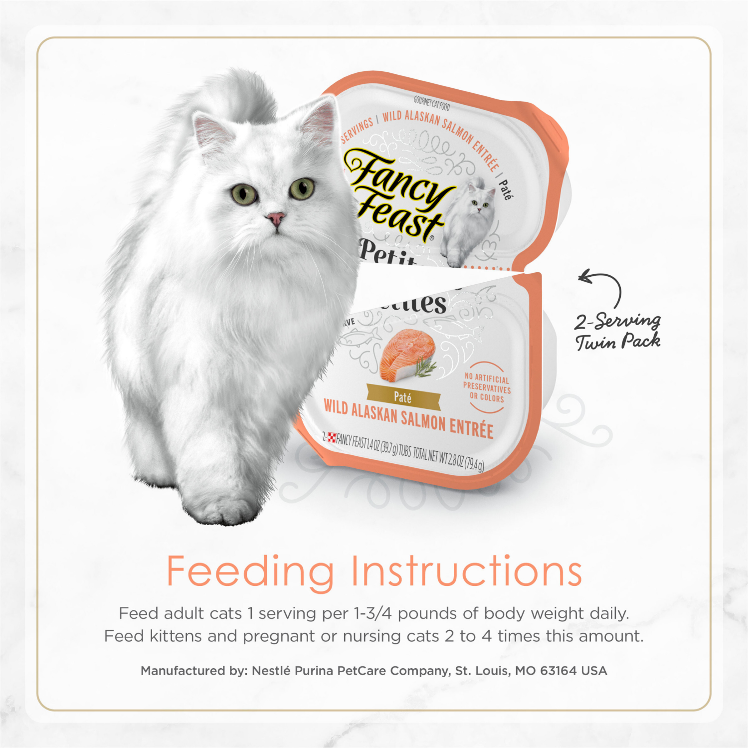 slide 3 of 7, Fancy Feast Purina Fancy Feast Gourmet Pate Wet Cat Food, Petites Wild Alaskan Salmon Entree - 2.8 oz. Tub, 2 ct