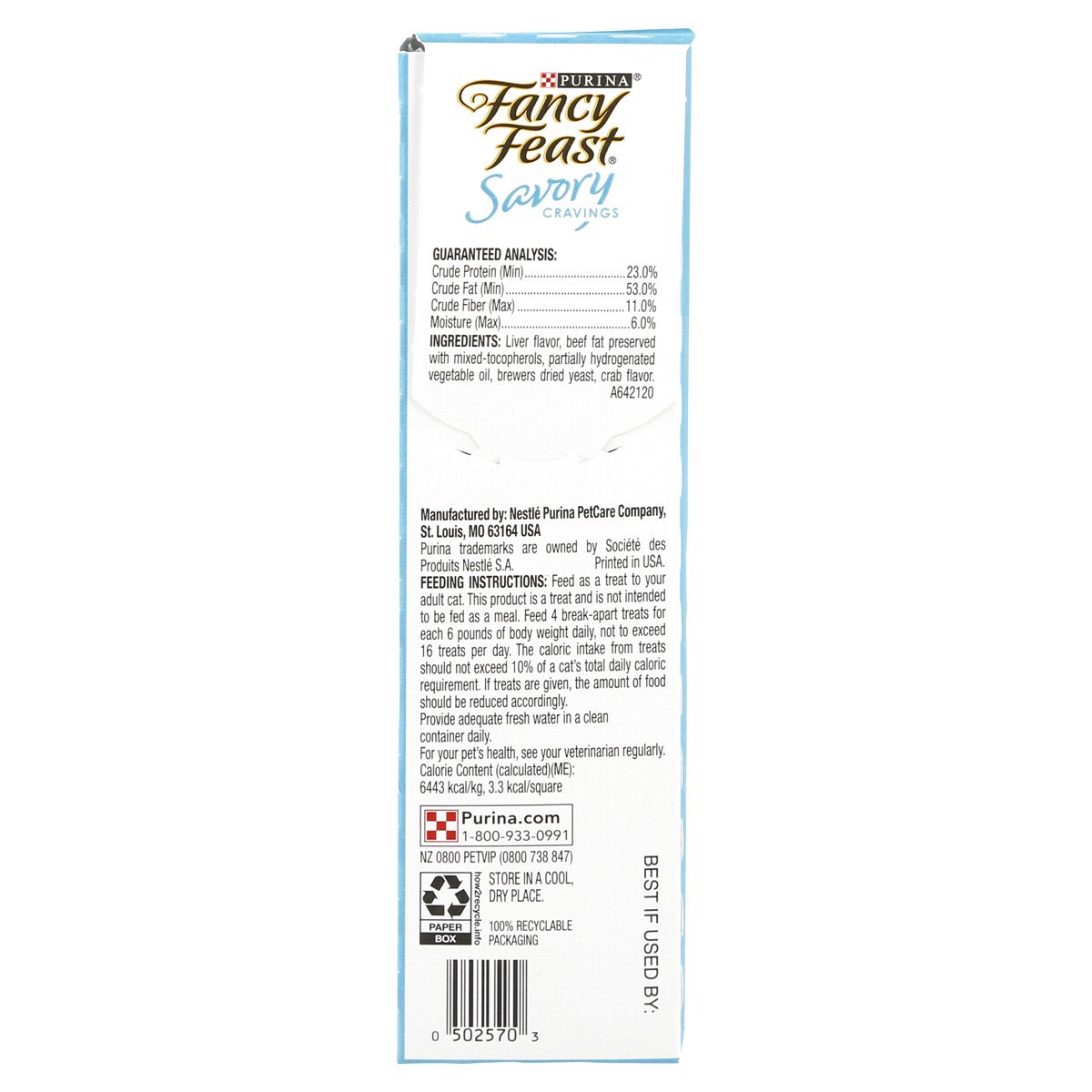 slide 3 of 5, Fancy Feast Purina Fancy Feast Limited Ingredient Cat Treats, Savory Cravings Beef & Crab Flavor - 1 oz. Box, 1 oz