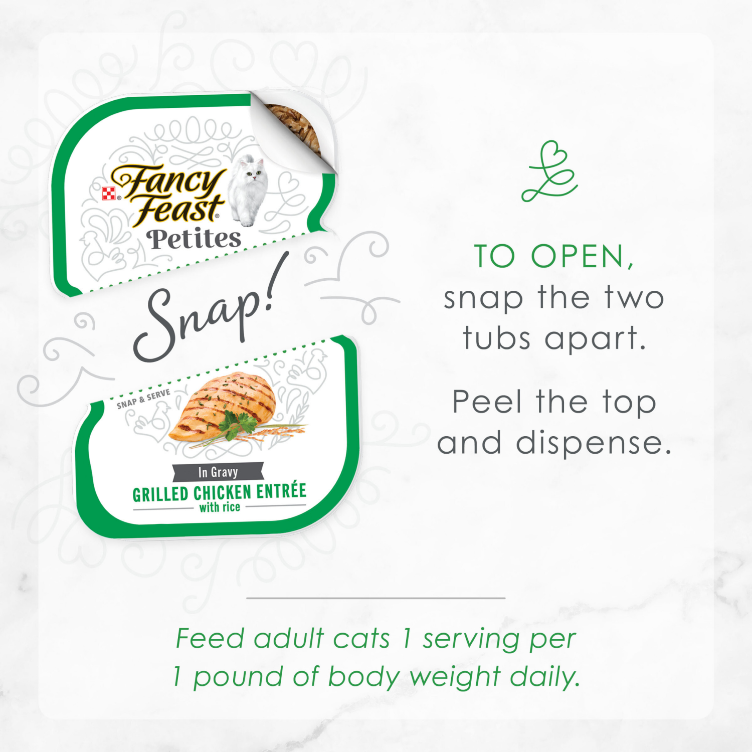 slide 4 of 5, Fancy Feast Purina Fancy Feast Petites Gourmet Gravy Wet Cat Food, Petites Grilled Chicken With Rice Entree - 2.8 oz. Tub, 2 ct