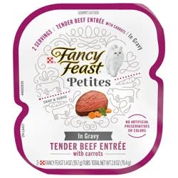 Fancy Feast Purina Fancy Feast Gourmet Gravy Wet Cat Food, Petites Tender Beef With Carrots Entree - 2.8 oz. Tub