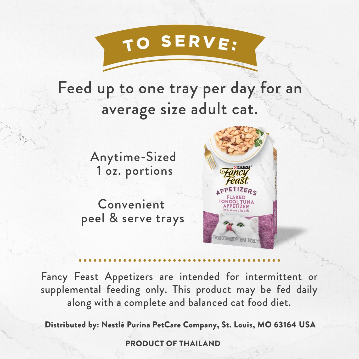 slide 5 of 5, Fancy Feast Purina Fancy Feast Appetizers Grain Free Cat Food Flaked Tongol Tuna Appetizer Lickable Cat Food Topper - 1.1 oz. Tray, 1.1 oz