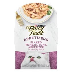 Fancy Feast Purina Fancy Feast Appetizers Grain Free Cat Food Flaked Tongol Tuna Appetizer Lickable Cat Food Topper - 1.1 oz. Tray