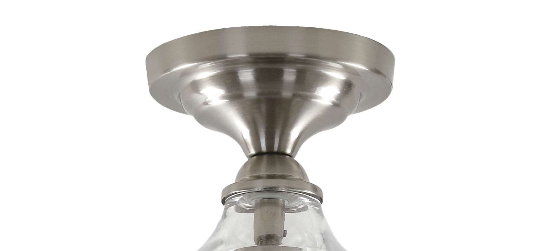 slide 5 of 6, allen + roth Kinston 1 -Light 8-in Brushed Nickel Semi Flush Mount Light, 1 ct