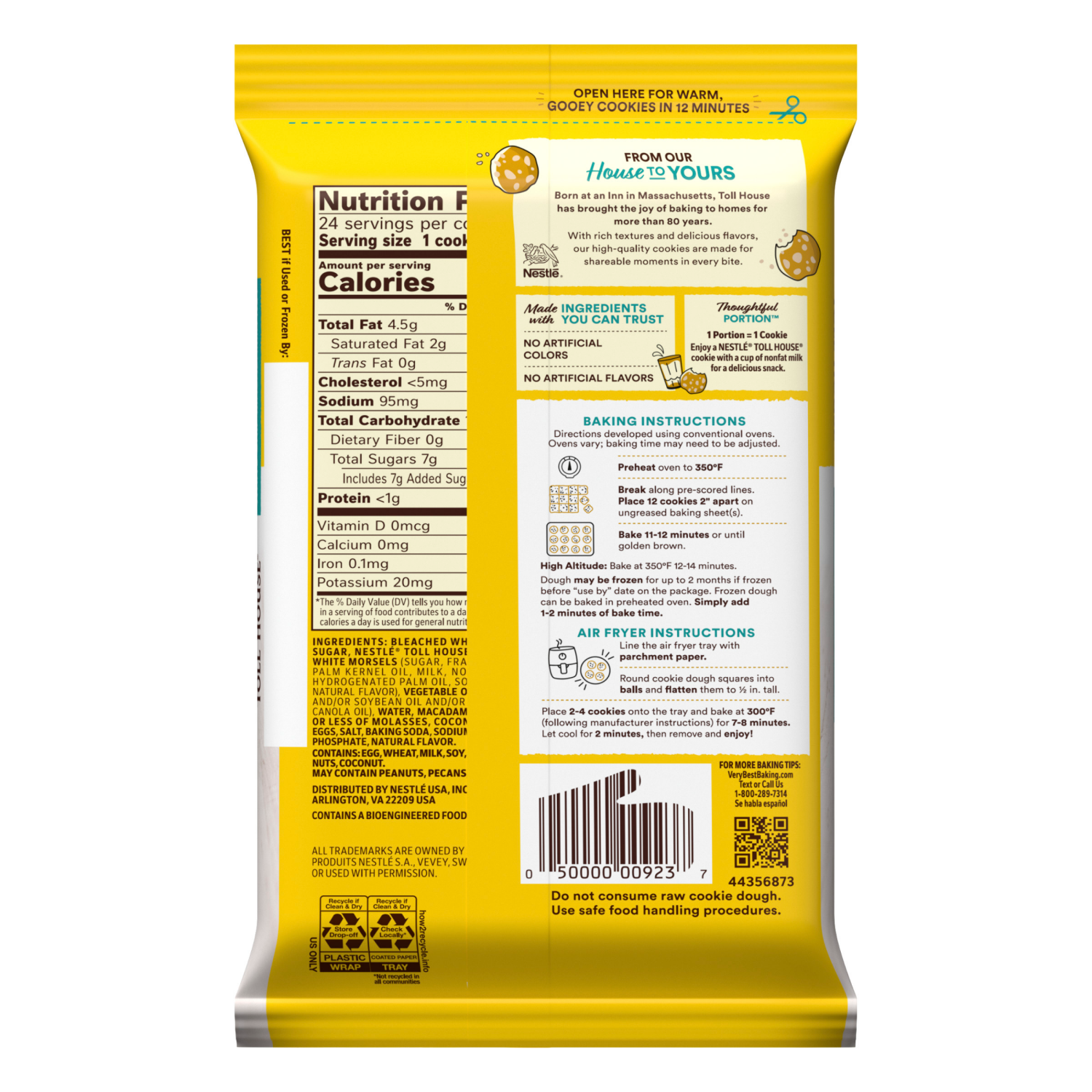 slide 3 of 8, Toll House White Chip Macadamia Nut Cookie Dough 16 oz., 16 oz