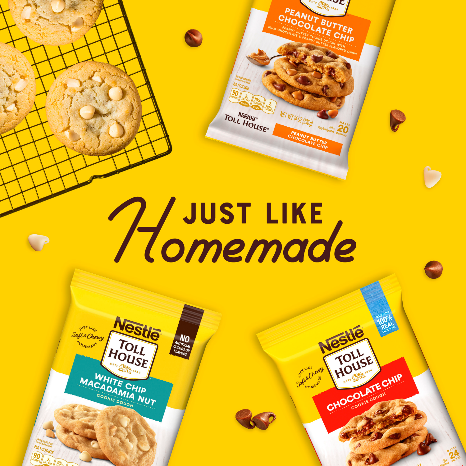 slide 8 of 8, Toll House White Chip Macadamia Nut Cookie Dough 16 oz., 16 oz