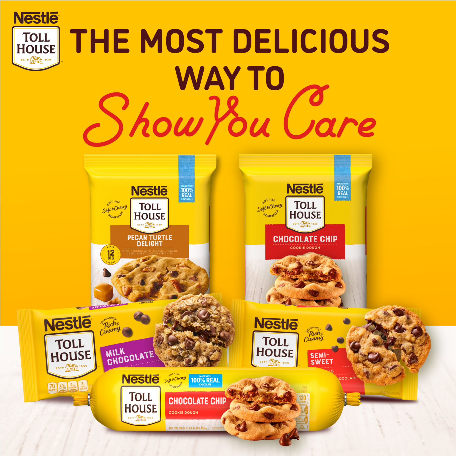 slide 2 of 7, Toll House Pecan Turtle Delight Cookie Dough 16 oz., 16 oz