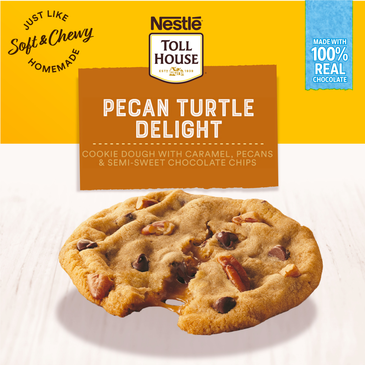 slide 5 of 7, Toll House Pecan Turtle Delight Cookie Dough 16 oz., 16 oz