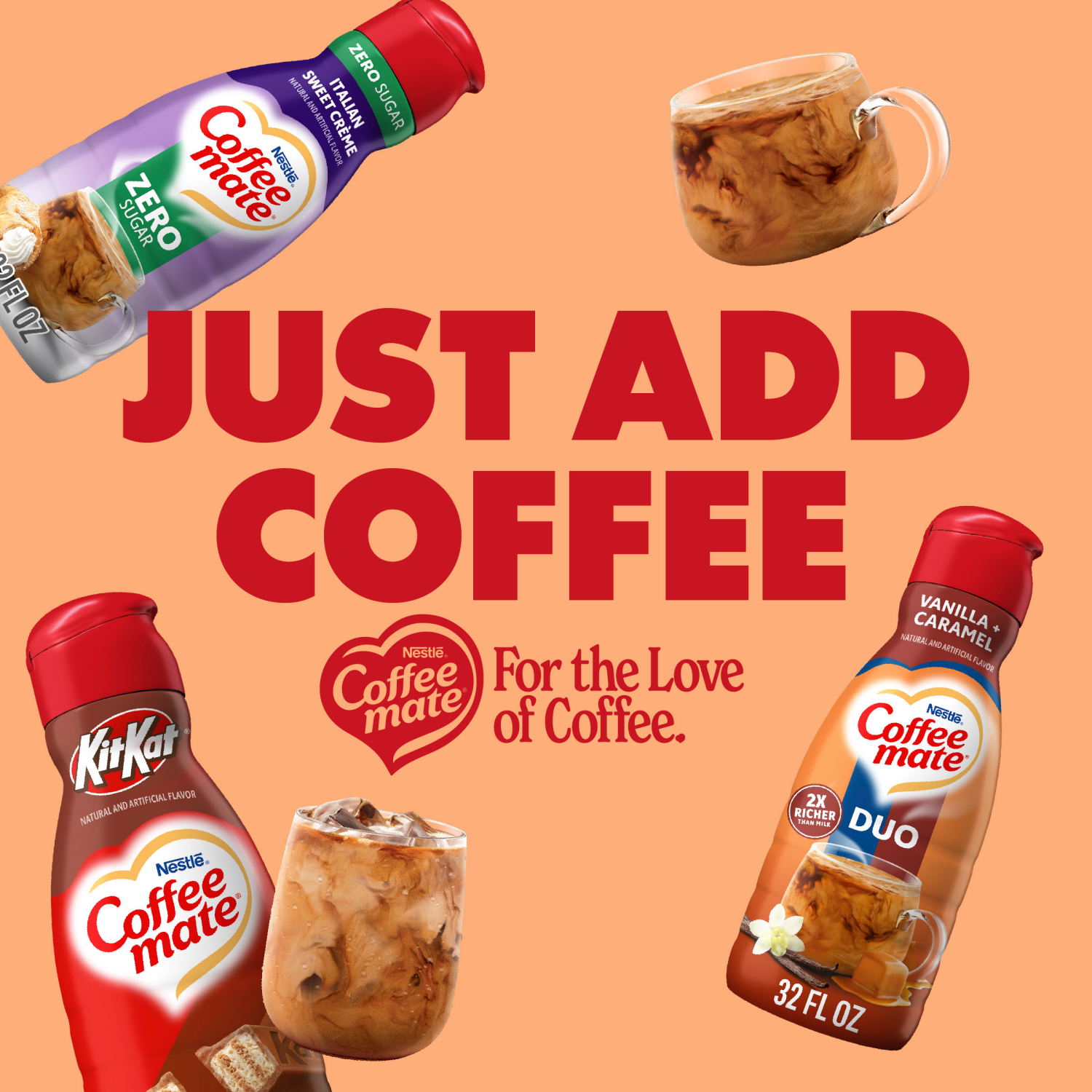 slide 3 of 8, Coffee mate Vanilla Caramel Liquid Coffee Creamer 32 fl oz., 32 fl oz