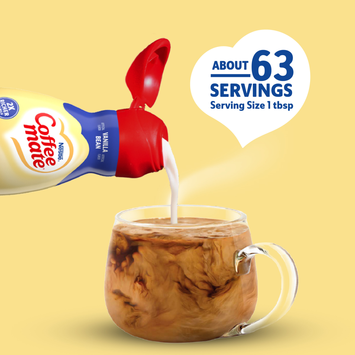slide 14 of 25, Coffee mate Vanilla Bean Flavored Coffee Creamer, Non-Dairy, Gluten-Free, 63 Servings - 32 oz, 32 fl oz