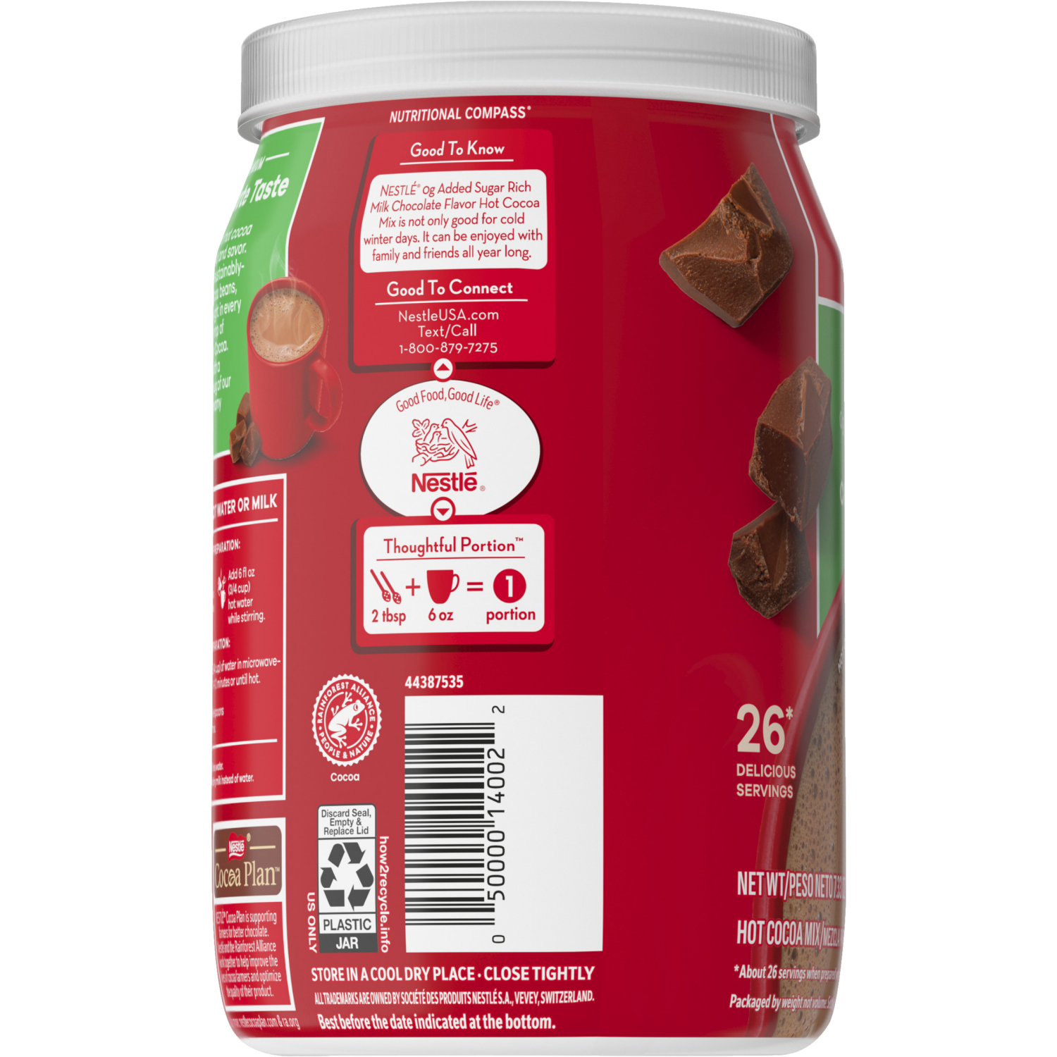 slide 2 of 5, Nestle Hot Cocoa Zero, Added Sugar Rich Milk Chocolate Flavored Mix Powder for Hot Chocolate Canister - 7.33 oz, 7.33 oz