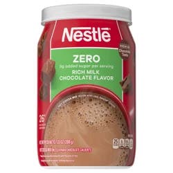 Nestle Hot Cocoa Zero, Added Sugar Rich Milk Chocolate Flavored Mix Powder for Hot Chocolate Canister - 7.33 oz