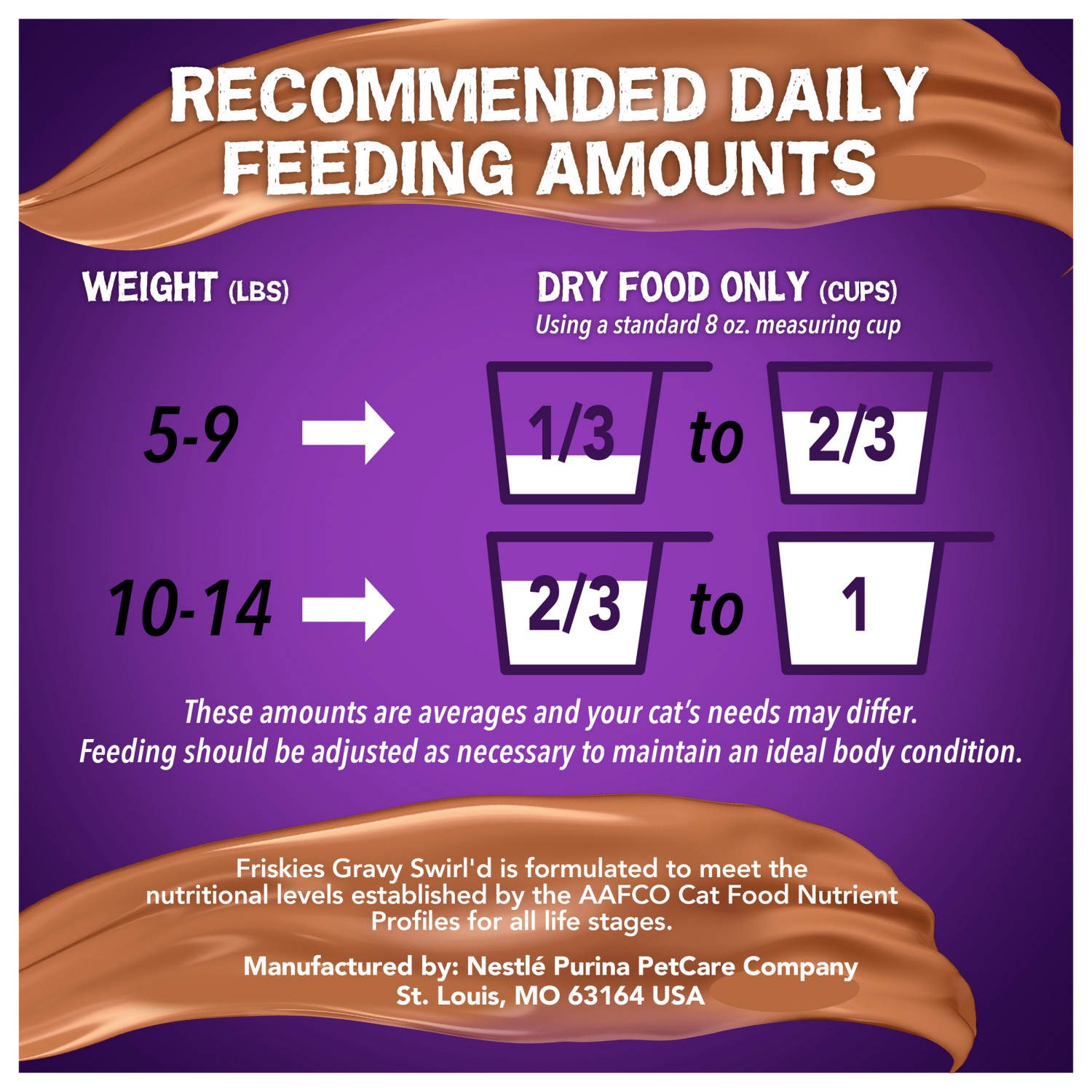 slide 5 of 5, Friskies Purina Friskies Dry Cat Food Gravy Swirl'd With Flavors of Chicken, Salmon and Gravy - 3.15 lb. Bag, 50.4 oz