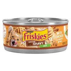 Friskies Purina Friskies Gravy Pate, Wet Cat Food Extra Gravy Pate With Chicken in Savory - 5.5 oz. Can