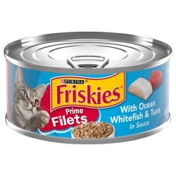 Friskies Purina Friskies Prime Filets With Ocean Whitefish and Tuna in Sauce High Protein Wet Cat Food - 5.5 oz. Can