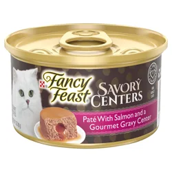 Fancy Feast Purina Fancy Feast Savory Centers Salmon Pate Adult Wet Cat Food With a Gravy Center - 3 oz. Can